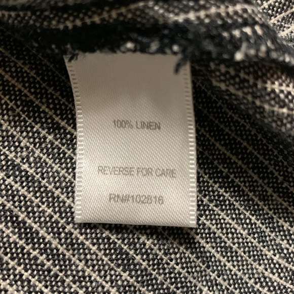 Garnet Hill Women’s 100% Linen Charcoal/White Mini Dress Size 12 Minimalist - Picture 7 of 11